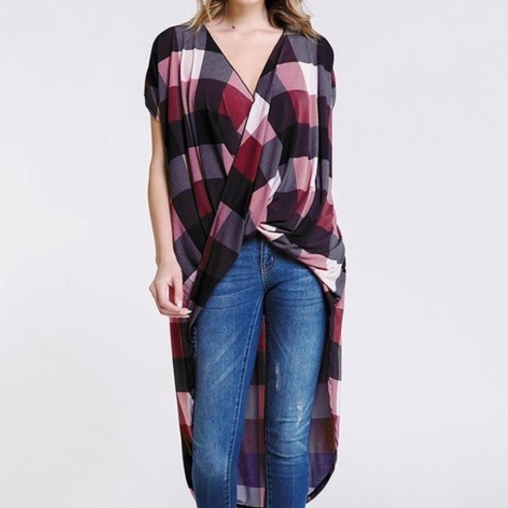 Burgandy Draped Crossover Top